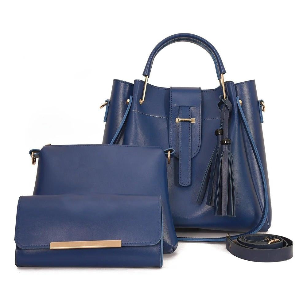 BagX -Alexa 3 Piece Handbag, Sapphire Blue