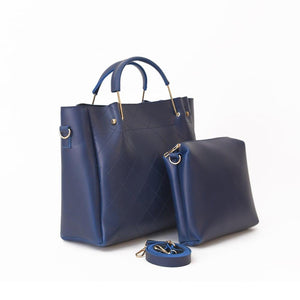 2 Pcs Berry Leather Handbag Set,