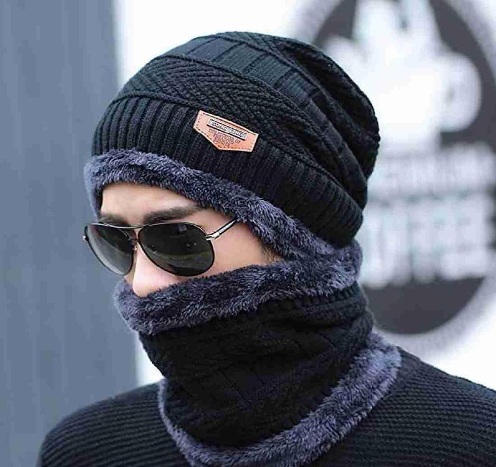 Beanie Wool Cap With Neck Warmer